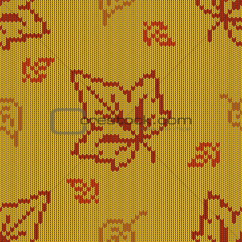 Vector Autumn Knitted Pattern 2