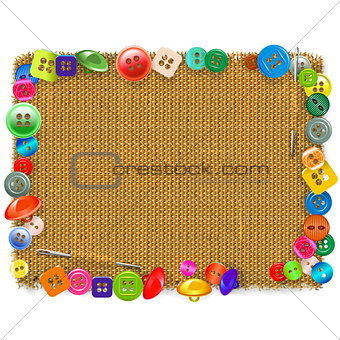 Vector Sackcloth Frame with Buttons