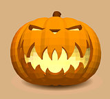 Head-pumpkin on a beige background for decoration of any holiday graphics for the holiday Halloween.