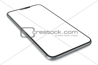 Space Gray smartphone with blank screen