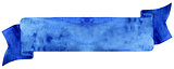 Watercolor dark blue ribbon