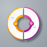 Infographics template 2 options with circle