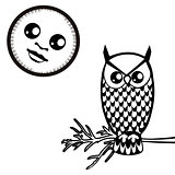 owl and the moon