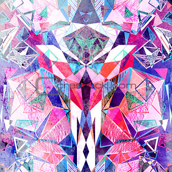 Abstract watercolor background polygon