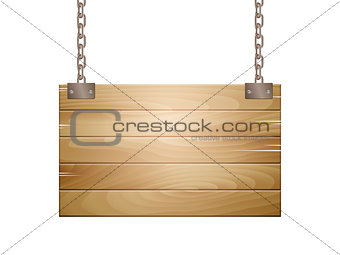 Vector wooden board sign
