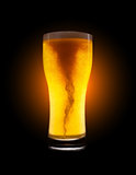 Glass of golden beer