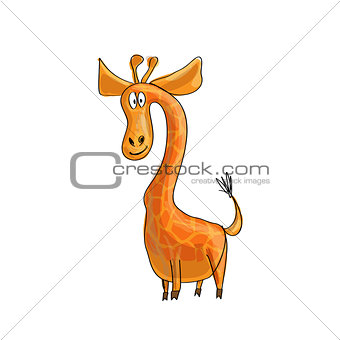 Funny cartoon giraffe