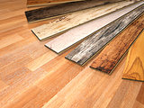 New planks of oak parquet