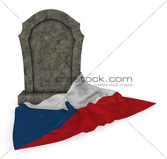 grabstein und tschechische flagge