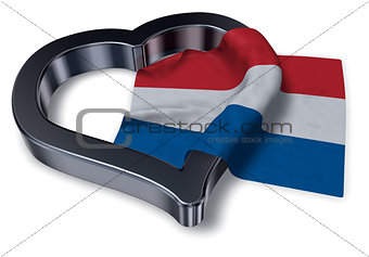 dutch flag and heart symbol - 3d rendering