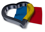 flag of romania and heart symbol - 3d rendering