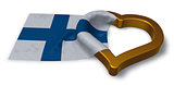 flag of finland and heart symbol - 3d rendering