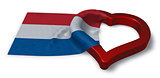 dutch flag and heart symbol - 3d rendering