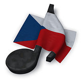 music note symbol symbol and czech flag - 3d rendering