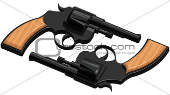 3D image of two revolvers
