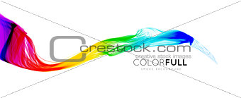 Colorful gradient wave of rainbow color on a white background