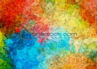 Colorfull mosaic background of small square shapes.