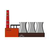 Industrial factory buildings icon