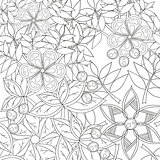 Coloring book page for adults and kids in doodle style.