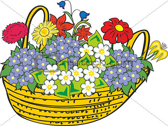 Basket of miscellaneous flowers