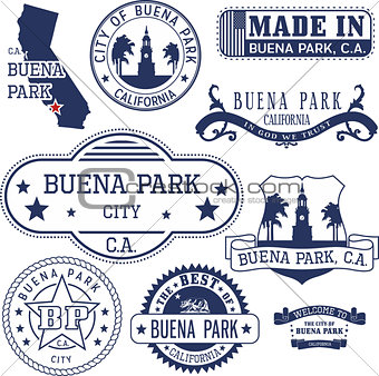 generic stamps and signs of Buena Park, CA