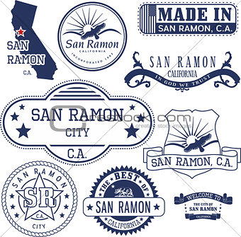 generic stamps and signs of San Ramon city, CA
