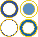 Set of round naval emblem crest templates