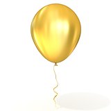 Golden balloon with ribbon