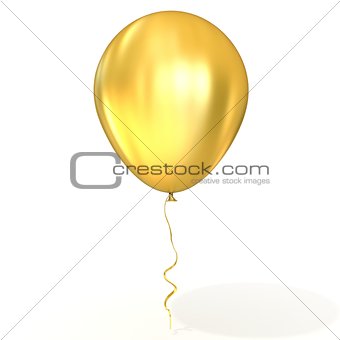 Golden balloon with ribbon