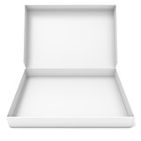 Empty white box. Front view. 3D