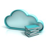 Cloud book 3D computer icon
