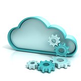 Cloud computing concept 3D computer icon