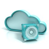 Cloud music 3D computer icon