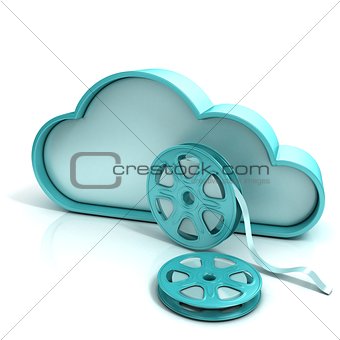 Cloud movie 3D computer icon