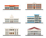Set of city buildings