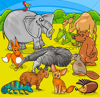 cartoon animal characters group