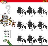 educational shadow game with robot characters