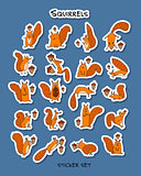 Funny squirrels, sticker set for your design