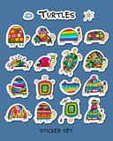 Funny turtles collection, sketch for your design