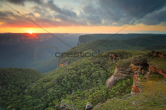 Sunset Blue Mountains Grose Valley