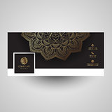 Decorative social media cover with mandala design 