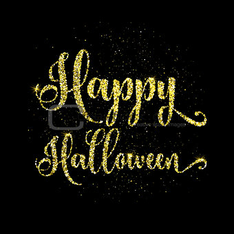 Glitter happy halloween type background 