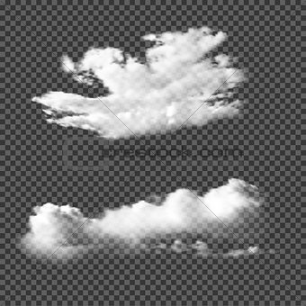 Realistic clouds on transparent background