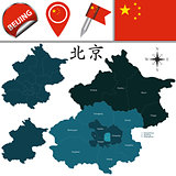 Map of Beijing with Districts