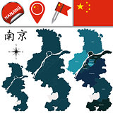 Map of Nanjing with divisions