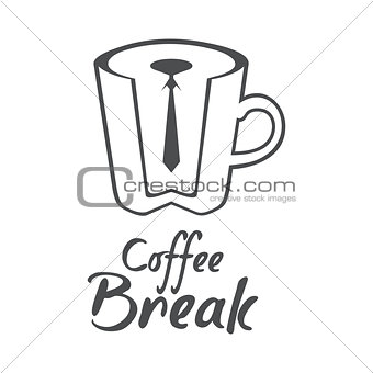 Coffee label isolated on white background. Design element. Template for logo, signage, branding design.