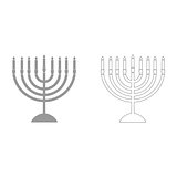 Menorah for Hanukkah it is icon .