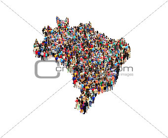 map of Brazil with people isolated