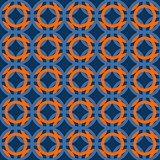 Japanese pattern in blue and orange colors.