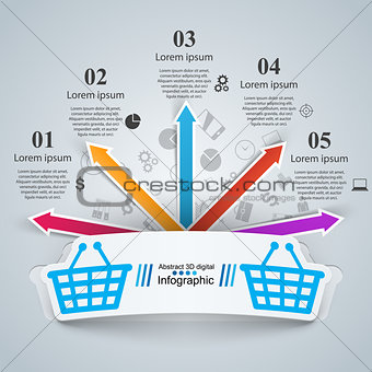Shop infographic. Marceting icon. Buy and sell